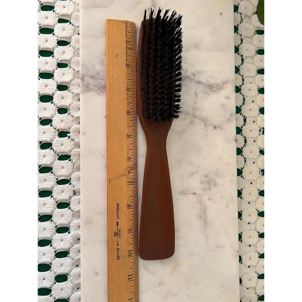 Vintage‎ Avon Hairbrush Faux Wood Grain Brown Synthetic Bristle Grooming Tool 9